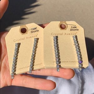 Rhinestone dangle earrings (2 pairs)